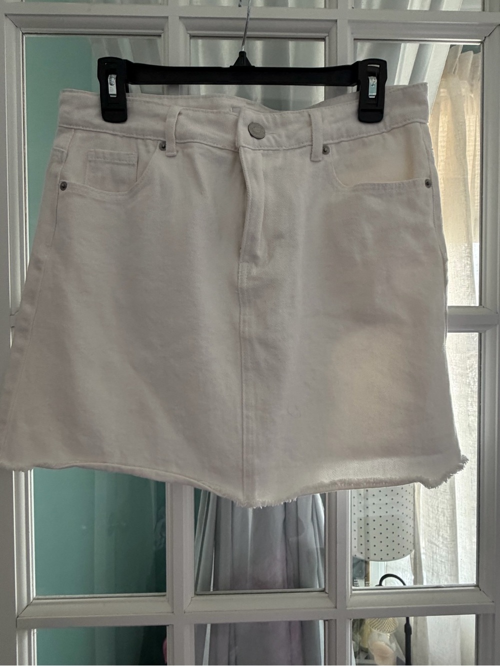 Mud Pie White Denim Mini Skirt